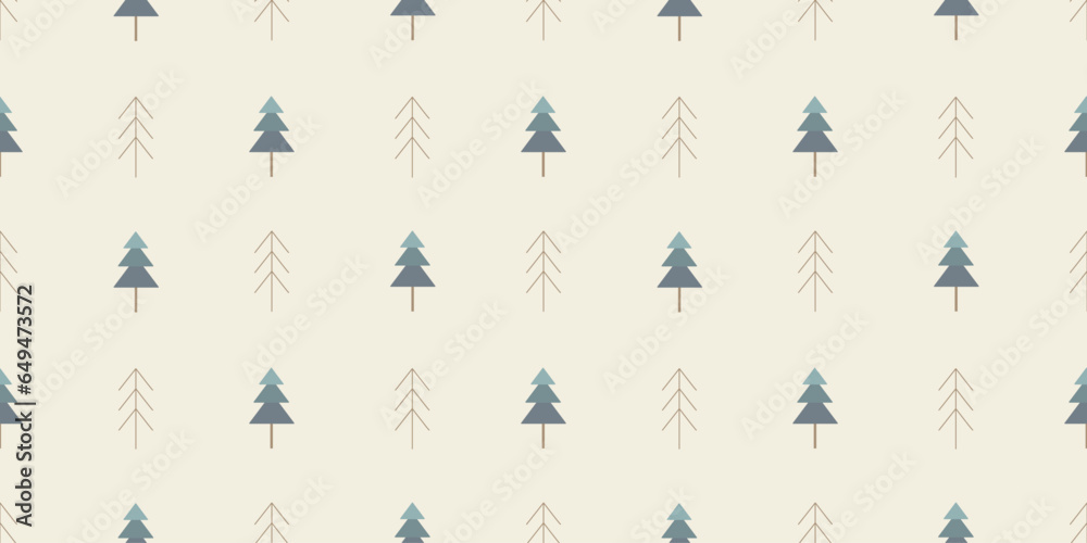 Seamless pattern with pine and trees, winter holidays design, vector Seamless pattern with pine and trees, winter holidays design, vector