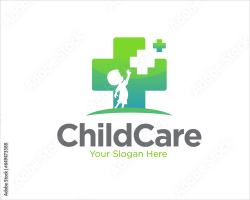 cross child care logo designs for clinic and hospital logo