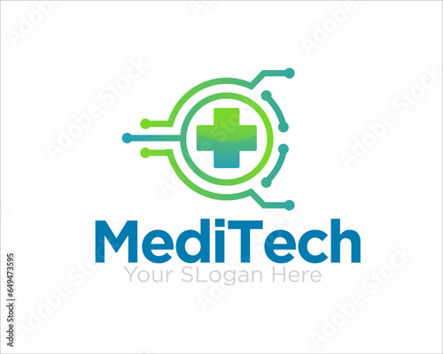 medical tech logo designs simple for health service media