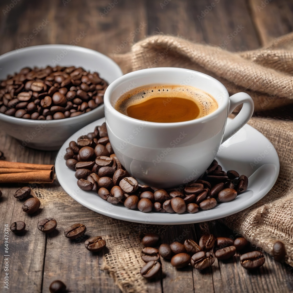 Coffee With Coffee Beans Coffee With Coffee Beans