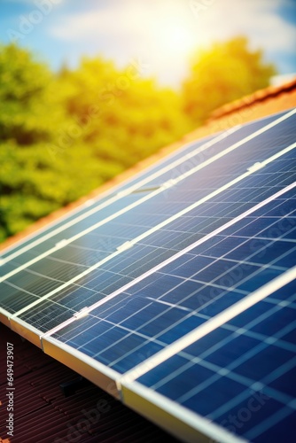 Solar panels on the roof in...