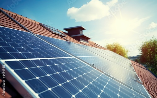 Solar panels on the roof in...