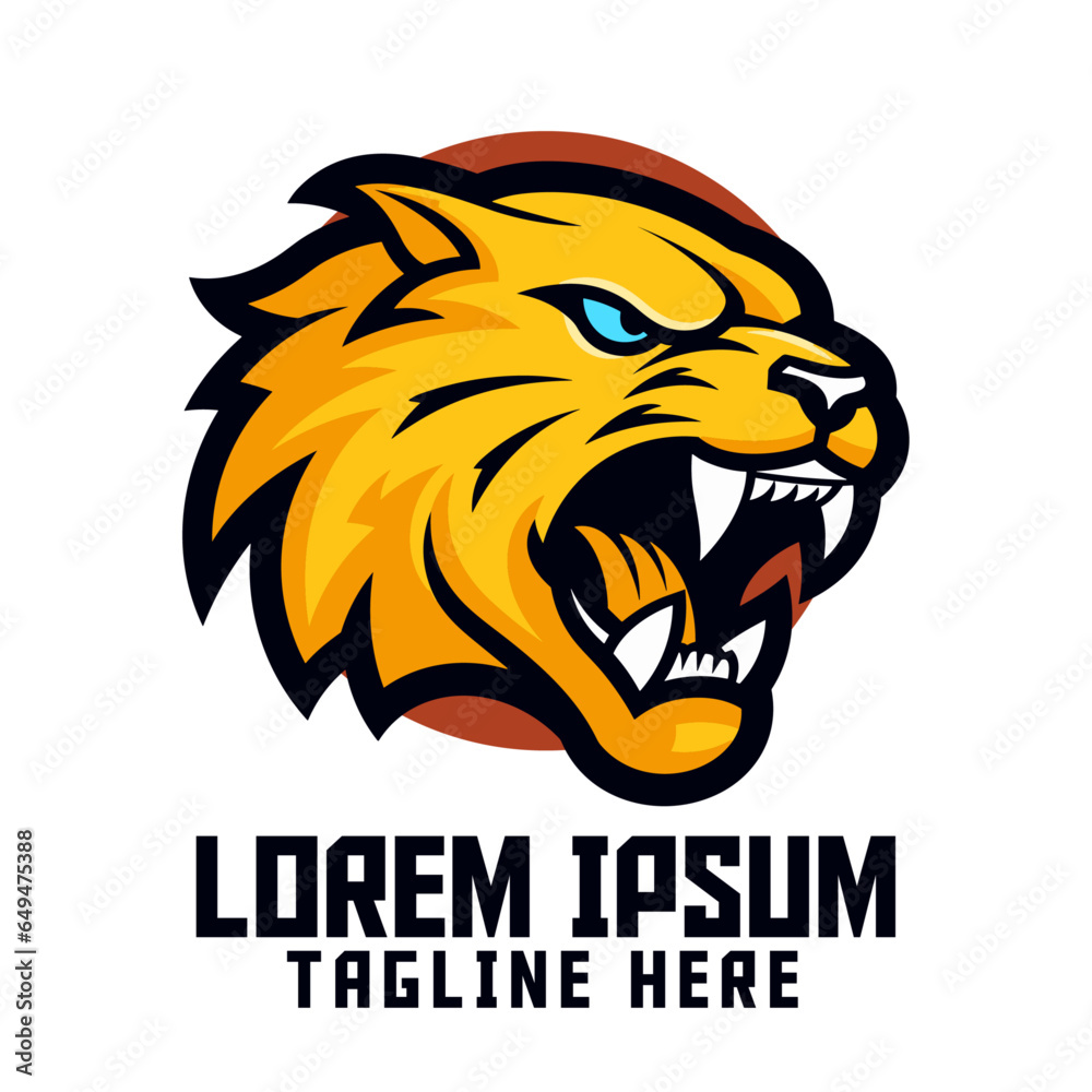 Saber-Toothed Tiger Icon Badge Emblem: Smilodon Animal Template and Sabertooth Mascot Head Logo for Tiger Sport and Esport Saber-Toothed Tiger Icon Badge Emblem: Smilodon Animal Template and Sabertooth Mascot Head Logo for Tiger Sport and Esport
