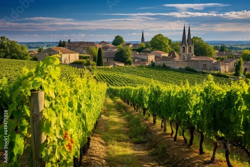 Fototapete Stunning vineyards in Saint Emilion, Bordeaux, France