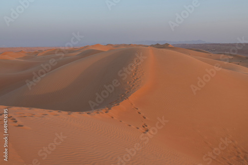 A desert and dune landscape in Oman