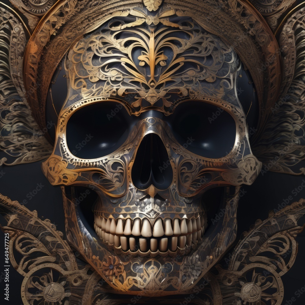 Fototapeta premium Colorful Mexican Skull for Day of the Dead, Sugar Skull