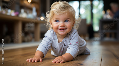 little boy or baby crawling on the floor