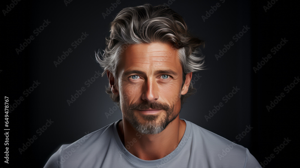portrait of attractive adult man isolated