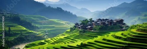beautiful terraced fields, green rice paddies, generative AI © VALUEINVESTOR