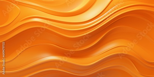 Orange Slime Creative Abstract Wavy Texture. Screen Wallpaper. Digiral Art. Abstract Bright Surface Liquid Horizontal Background. Ai Generated Vibrant Texture Pattern.