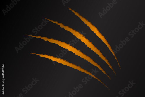 Orange cat scratch on black background.