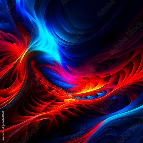 Abstract fractal background, AI