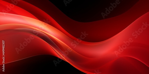 Red Glass Creative Abstract Wavy Texture. Screen Wallpaper. Digiral Art. Abstract Bright Surface Liquid Horizontal Background. Ai Generated Vibrant Texture Pattern.