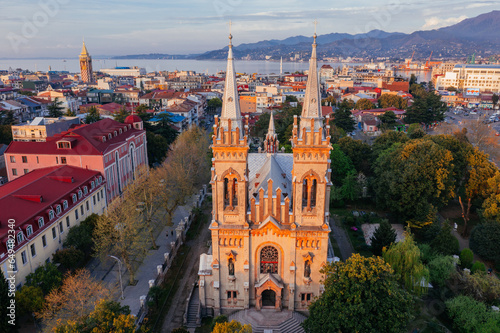 Batumi Cathedral of the Mother of God, drone aerial view