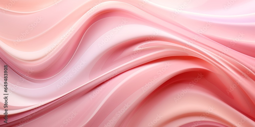 Fototapeta premium Rose Marble Creative Abstract Wavy Texture. Screen Wallpaper. Digiral Art. Abstract Bright Surface Liquid Horizontal Background. Ai Generated Vibrant Texture Pattern.