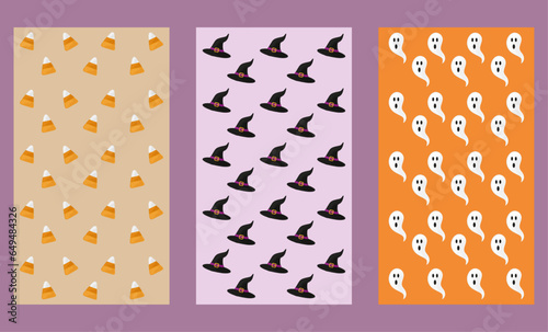 Cute Spooky  Autumn Season Collection Elements Background Illustration