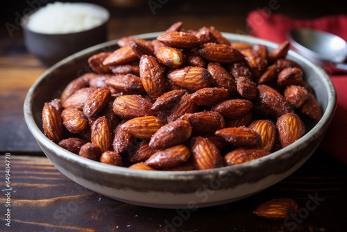 Roasted Almonds Coated In Cinnamon Sugar