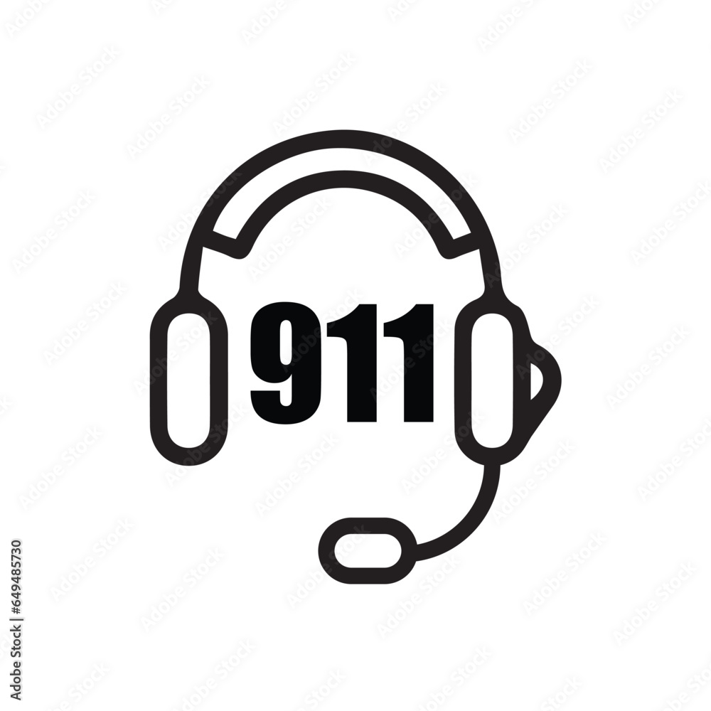 911 emergency call service icon. Vector illustration 911 emergency call service icon. Vector illustration