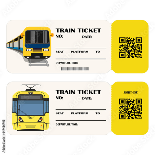 Yellow tickets for travel by tram and train