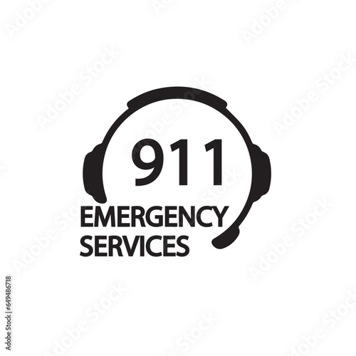 911 emergency call service icon. Vector illustration