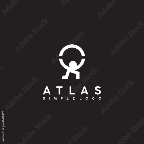 Atlas god lift world logo icon design illustration