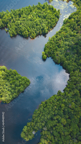 Aerial photography, drone shot, amazing lake