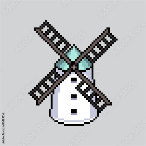 Pixel art illustration Windmill. Pixelated Windmill. Windmill Farm icon pixelated
for the pixel art game and icon for website and video game. old school retro.