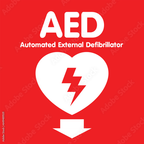 AED,automated external defibrillator flat vector icon