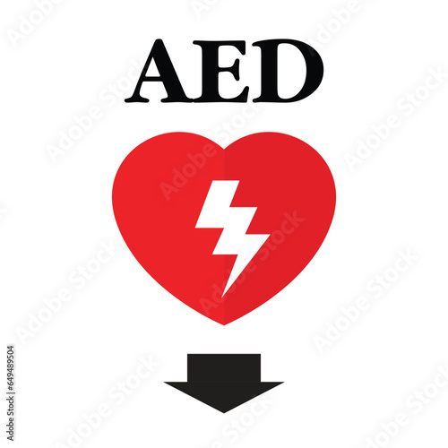 AED,automated external defibrillator flat vector icon