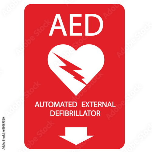 AED,automated external defibrillator flat vector icon