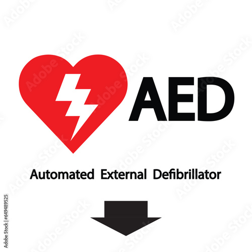 AED,automated external defibrillator flat vector icon