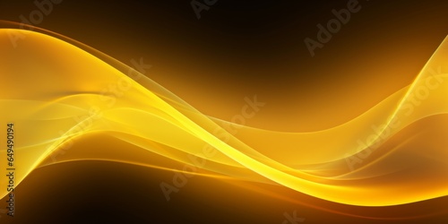 Yellow LED Creative Abstract Wavy Texture. Screen Wallpaper. Digiral Art. Abstract Bright Surface Liquid Horizontal Background. Ai Generated Vibrant Texture Pattern.