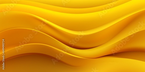 Yellow Creative Abstract Wavy Texture. Screen Wallpaper. Digiral Art. Abstract Bright Surface Liquid Horizontal Background. Ai Generated Vibrant Texture Pattern.