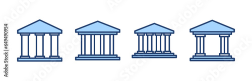 Bank icon vector. Bank sign and symbol, museum, university