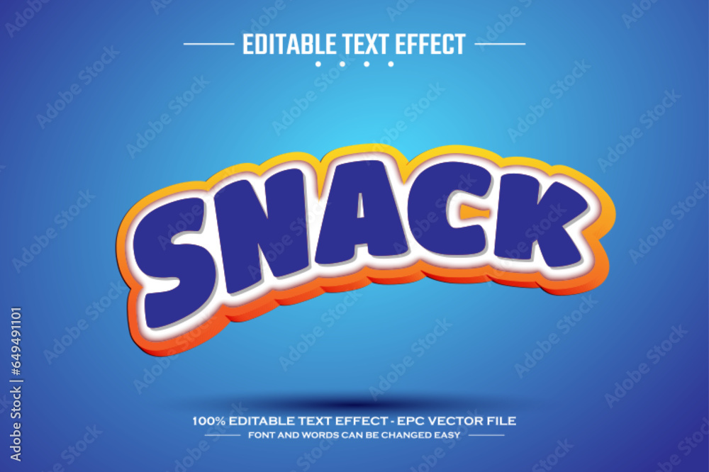 Snack 3D editable text effect template