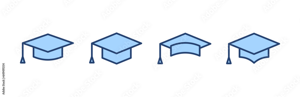 Education icon vector. Graduation cap sign and symbol. Graduate. Students cap Education icon vector. Graduation cap sign and symbol. Graduate. Students cap