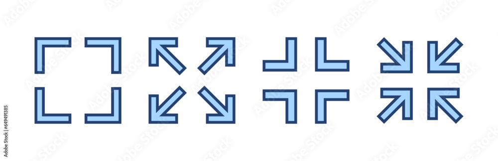 Fullscreen Icon vector. Expand to full screen sign and symbol. Arrows symbol Fullscreen Icon vector. Expand to full screen sign and symbol. Arrows symbol