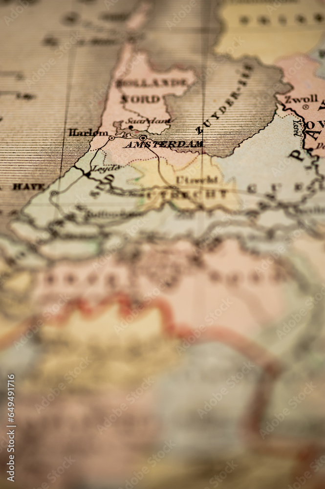 Amsterdam, Holland | Atlas Classique circa 1869 | Antique Map Amsterdam, Holland | Atlas Classique circa 1869 | Antique Map