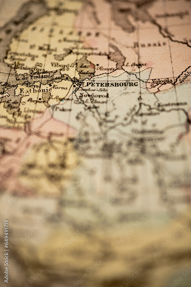 Φωτογραφία St Petersburg | Russia | Atlas Classique circa 1869 | Antique Map