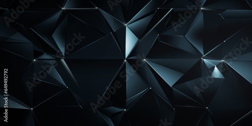 Black Diamond Crystal Creative Abstract Geometric Texture. Screen Wallpaper. Digiral Art. Abstract Bright Surface Geometrical Horizontal Background. Ai Generated Vibrant Texture Pattern.