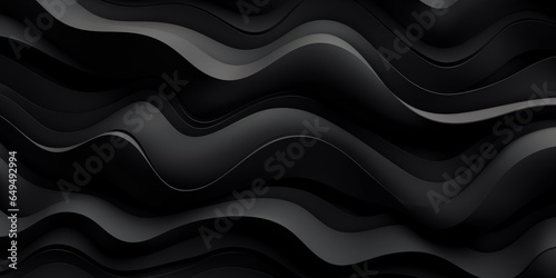 Black Slime Creative Abstract Geometric Texture. Screen Wallpaper. Digiral Art. Abstract Bright Surface Geometrical Horizontal Background. Ai Generated Vibrant Texture Pattern.