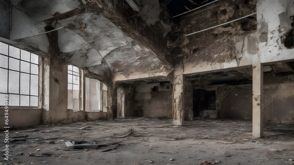 廃墟、放置された工場、倒壊したビル|Ruins, abandoned factories, collapsed buildings. Generative AI 廃墟、放置された工場、倒壊したビル|Ruins, abandoned factories, collapsed buildings. Generative AI