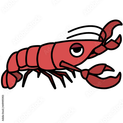 cute crayfish cartoon drawing transparent background vector illustration