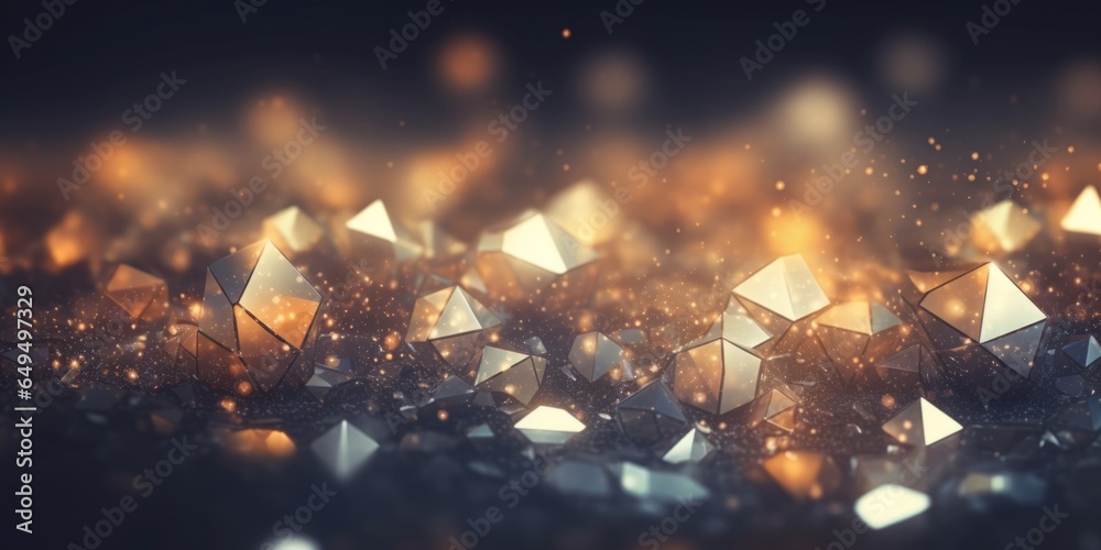 Glitter Creative Abstract Geometric Texture. Screen Wallpaper. Digiral Art. Abstract Bright Surface Geometrical Horizontal Background. Ai Generated Vibrant Texture Pattern.