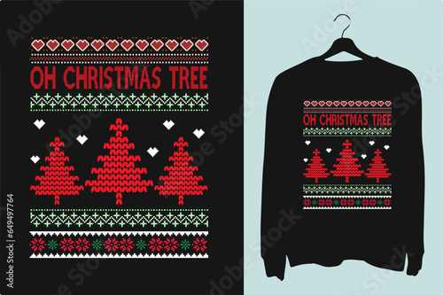 "Christmas Tree" Retro Christmas t-shirt sweater design