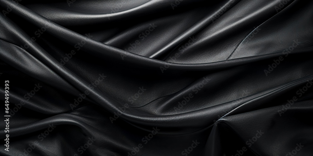 Fototapeta premium Black leather texture close up 