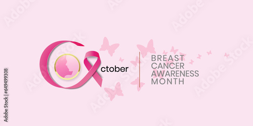 Breast Cancer Awareness Poster Design. October is Cancer Awareness Month. vector illustration 