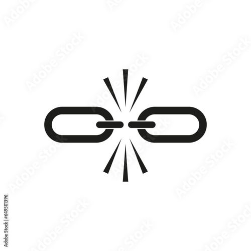 Broken link icon. Broken chain link symbol. Vector illustration. EPS 10.