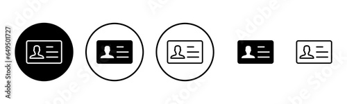 License icon set illustration. ID card icon. driver license, staff identification card