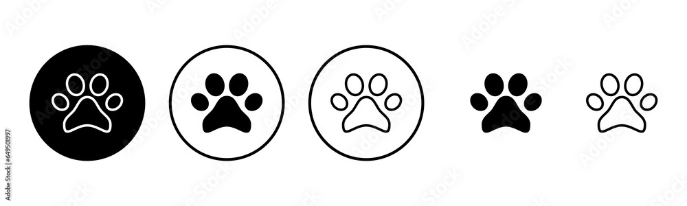Paw icon set illustration. paw print sign and symbol. dog or cat paw Paw icon set illustration. paw print sign and symbol. dog or cat paw